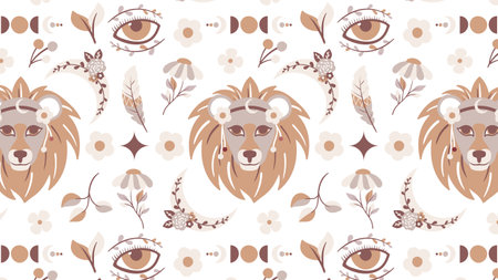 Seamless pattern in boho style. Vector illustrationのイラスト素材