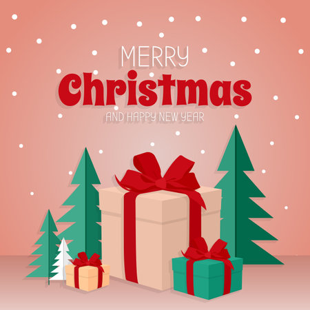 Merry Christmas and Happy New Year. Vector illustration, background, card, invitation, etc.のイラスト素材