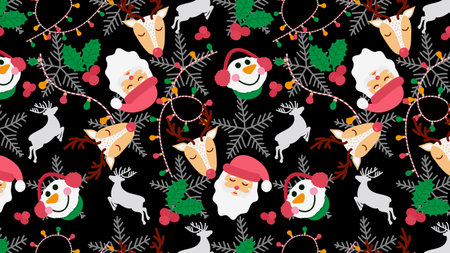Seamless Christmas or New Year pattern. Gift paper or fabric printのイラスト素材