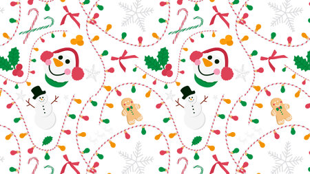 Christmas or New Year seamless pattern. Gift wrap or fabric printのイラスト素材