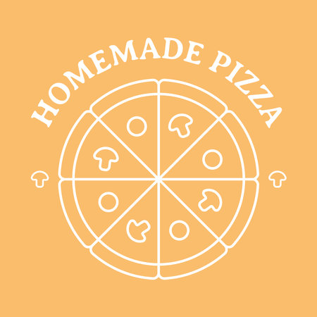 Simple pizzeria logo. Pizza linear iconのイラスト素材