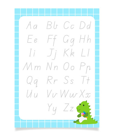 Abc worksheet with alphabet letters tracing for kids.のイラスト素材