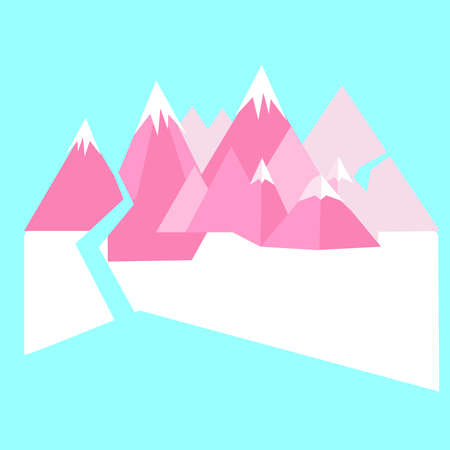 Minimalistic abstract background with mountains. Vector illustration.のイラスト素材