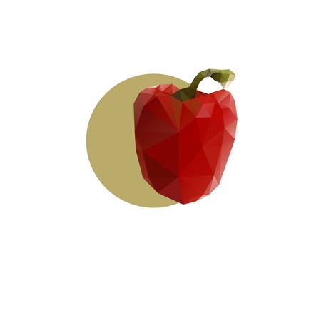 Red bell pepper on a white background. Vector illustration.のイラスト素材