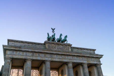 Berlin, Germany - September 30, 2018: View on the Brandenburg Gate (Brandenburger Tor) during sunsetのeditorial素材