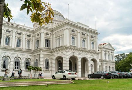 Singapore - September 17 2017: National Museum of Singapore building on Stamford road in natural light, daytimeのeditorial素材