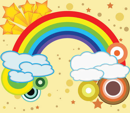  congratulatory card with rainbows and stars のイラスト素材