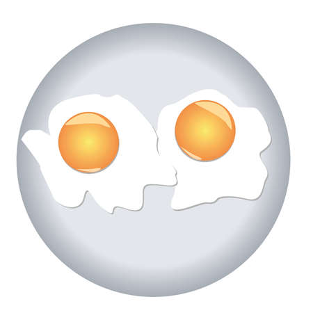 Fried eggs with two yolks on a plate  illustration のイラスト素材