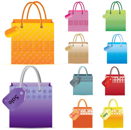  Shopping bag with label- SALE and i love youのイラスト素材