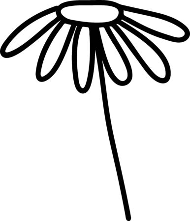 Abstract doodle single floral element for decoration patterns, wrapping paper, wallpaper, cards, invitations, packing boxes, bouquets. Isolated on white background. Vector stock illustration.のイラスト素材