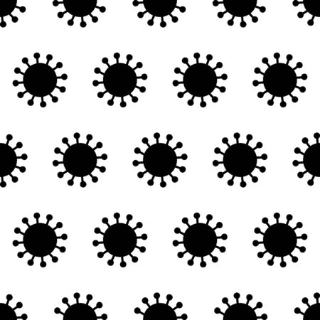 Coronavirus hand drawn bacteria in seamless pattern. Vector stock illustration.の写真素材