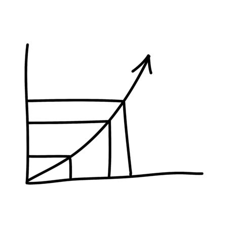 Cute hand drawn chart. Doodle icon elements. Isolated on white background. Vector stock illustration.のイラスト素材