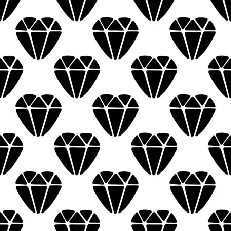Seamless pattern made from doodle diamond. Isolated on white. Vector stock illustration.のイラスト素材