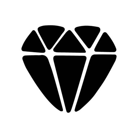 Cute hand drawn doodle simple diamond icon. Isolated on white. Vector stock illustration.のイラスト素材