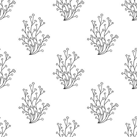 Herbal seamless pattern. Isolated on white background. Vector stock illustration.のイラスト素材
