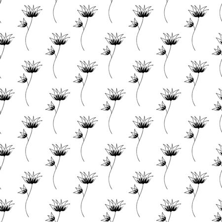 Herbal seamless pattern. Isolated on white background. Vector stock illustration.のイラスト素材
