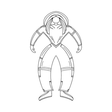 Cute hand drawn doodle woman astronaut. Isolated on white. Vector stock illustration.のイラスト素材