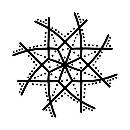Hand drawn snowflake icon. Isolated on white background.のイラスト素材