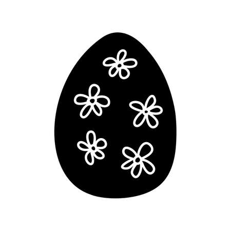 Easter egg doodle illustration isolated on a white background.のイラスト素材
