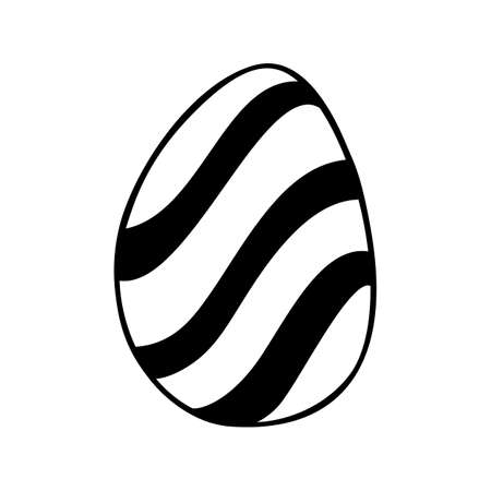 Easter egg doodle illustration isolated on a white background.のイラスト素材