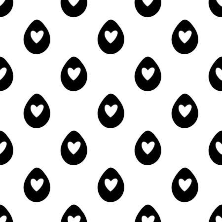 Seamless pattern made from hand drawn Easter eggs illustration. Isolated on a white background.のイラスト素材