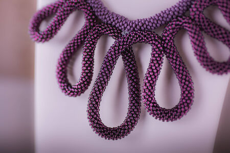 woman beautiful decoration of beads bright colorの写真素材