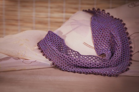 woman beautiful decoration of beads bright colorの写真素材