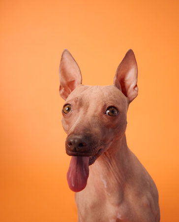 Inquisitive American Hairless Terrierの写真素材
