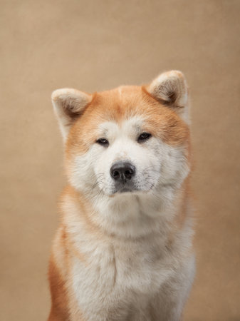 Akita dog portraitの写真素材