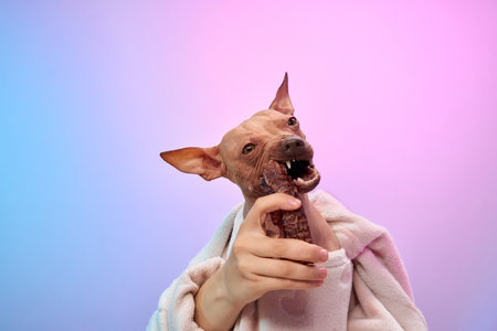 Terrier with treatの写真素材