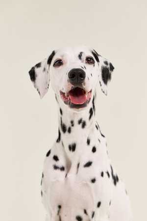 dalmatian looking ahead poseの写真素材