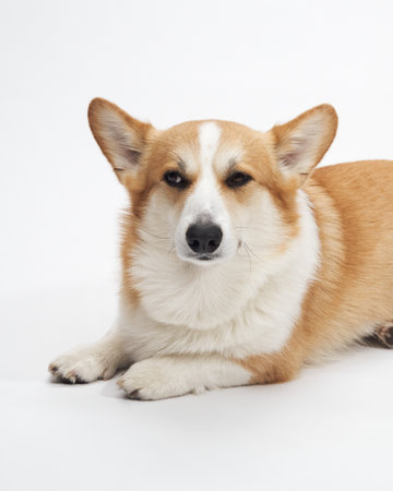 Corgi resting with head upの写真素材