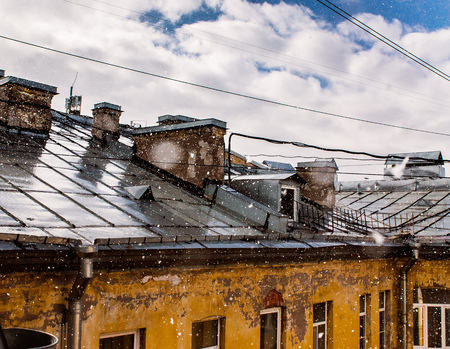house and roof in the centre of St. Petersburgのeditorial素材