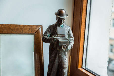 St. Petersburg, Russia - May 18, 2017: Atlantean sculptures in the dark hall of the Hermitage Palaceのeditorial素材