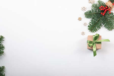 Beautiful, natural, reusable and zero waste composition of christmas objects.の写真素材