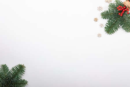Beautiful, natural, reusable and zero waste composition of christmas objects.の写真素材