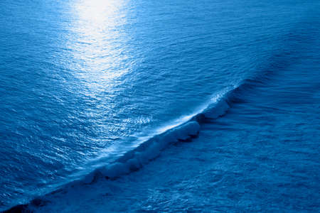 Beautiful seascape in trendy classic blue color of the year.の写真素材