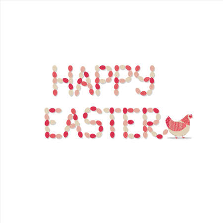 Vector illustration of eacter chicken and eggs for card, flyer and other users.のイラスト素材