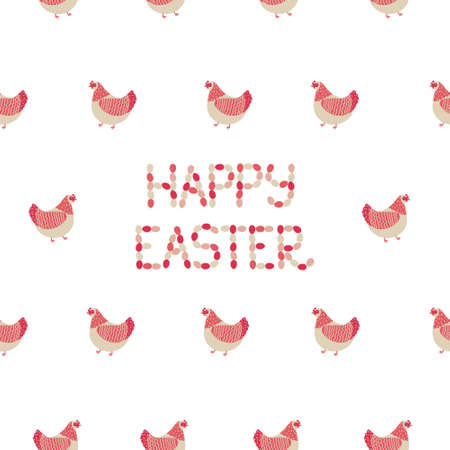 Seamless pattern whith Easter eggs and chicken for card, flyer and other users.のイラスト素材