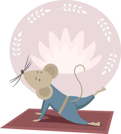 Vector illustration mouse yoga asana for your designのイラスト素材