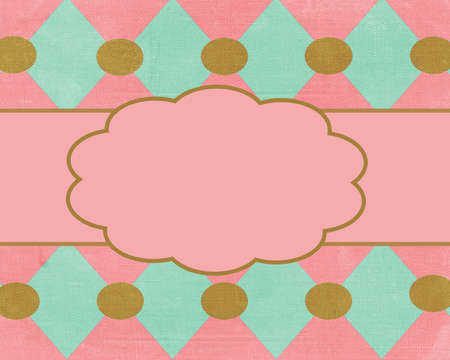 Pink Harlequin Card Template 