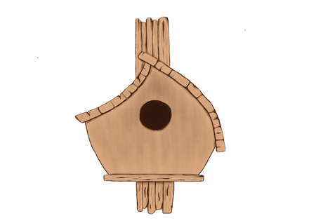 Nice birdhouse isolated on a white backgroundの写真素材