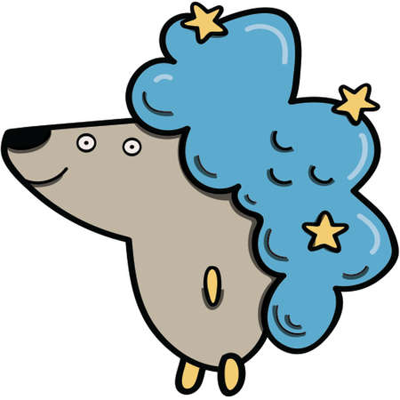 The cute friendship hedgehog and cloudのイラスト素材