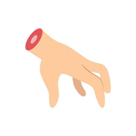 Severed hand cartoon on white backgroundのイラスト素材