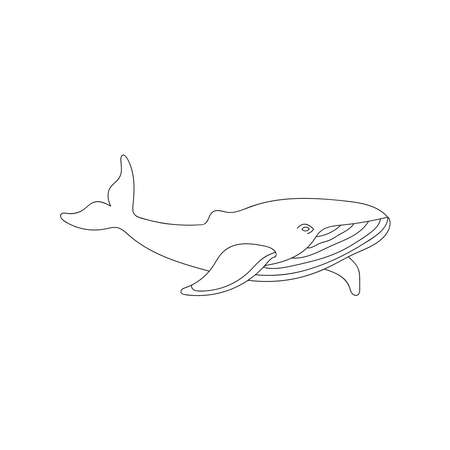Doodle cachalot for coloring.Sea animals for children 's coloring pages.Hand drawn vector illustration isolated on white backgroundのイラスト素材
