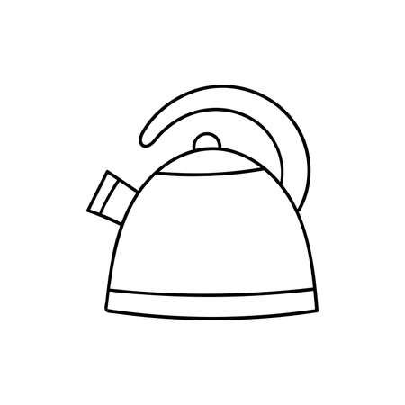 Vector doodle kettle. Cooking, kitchen utensils, home elements. Hand doodle illustration isolated on white background.のイラスト素材