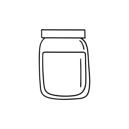 Vector doodle jam. Cooking, kitchen utensils, home elements. hand illustration isolated on white background.のイラスト素材