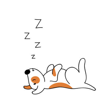 Cute funny dog.Home puppy, pet.Hand doodle vector illustration on white background.のイラスト素材