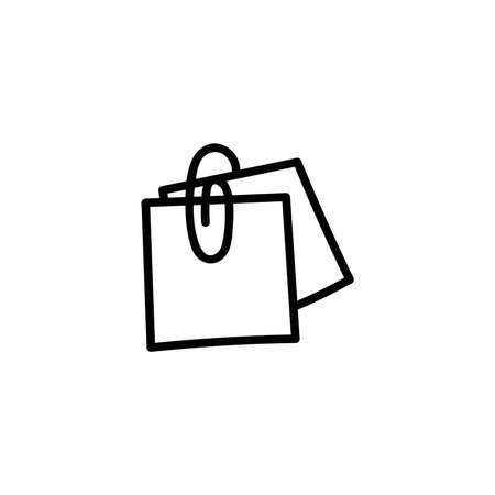 Hand drawn vector doodle illustration. note sheet. Black outline isolated on white backgroundのイラスト素材