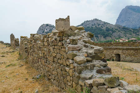 the ruins of the old castleの写真素材